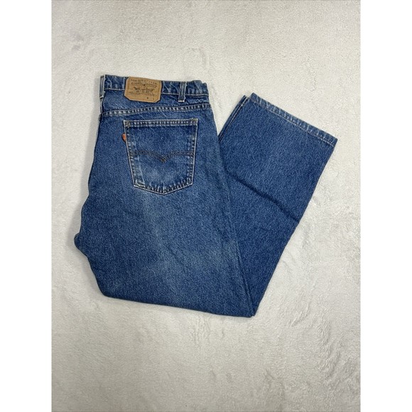 Vintage Levis 505 Jeans Stone Wash Regular Fit Straight Orange Tab Size 40x30 - Picture 1 of 10
